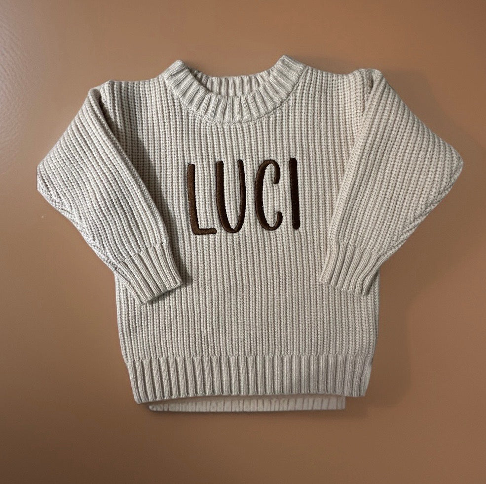 Custom Embroidered Infant/Toddler/Child Knit Sweater