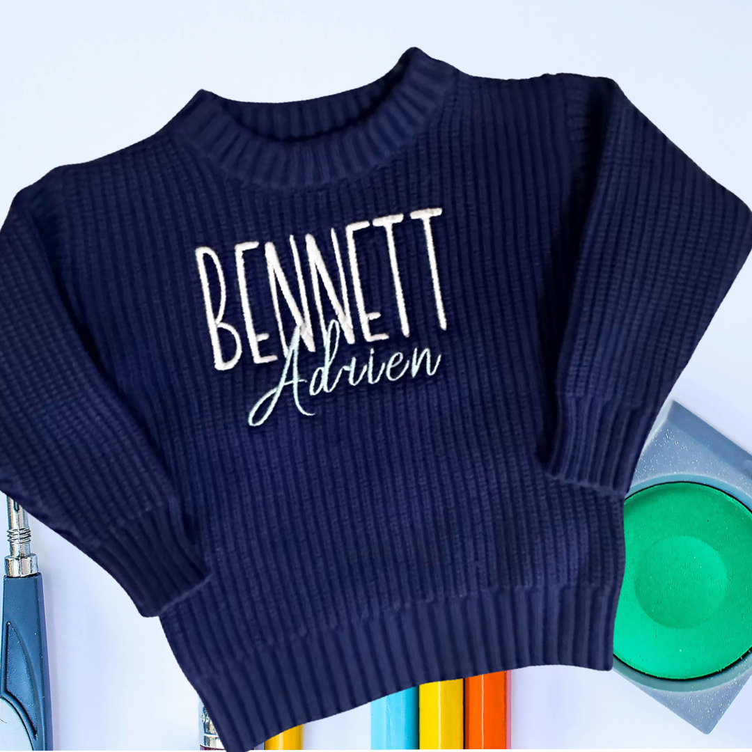 Custom Embroidered Infant/Toddler/Child Knit Sweater